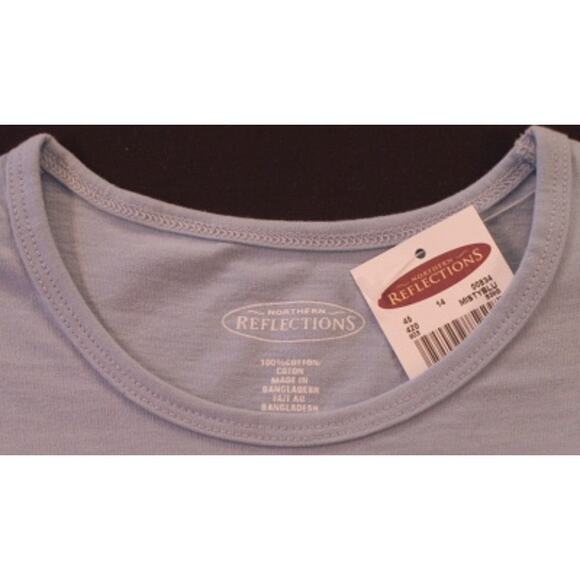 Northern Reflections XS Misty Blue T-Shirt Daffodils Robin Basket NOS w/Tag - Picture 3 of 3